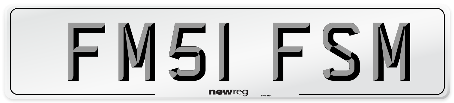 FM51 FSM Number Plate from New Reg
